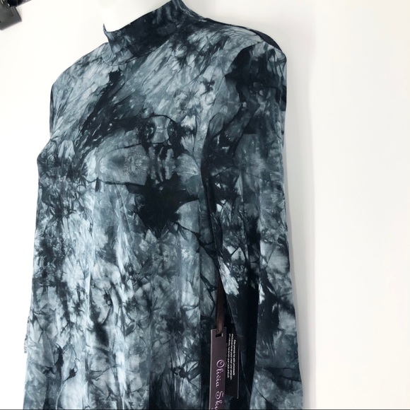 Olivia Sky Mock Neck Tie Dye Tunic Dress Top Small - Picture 9 of 9